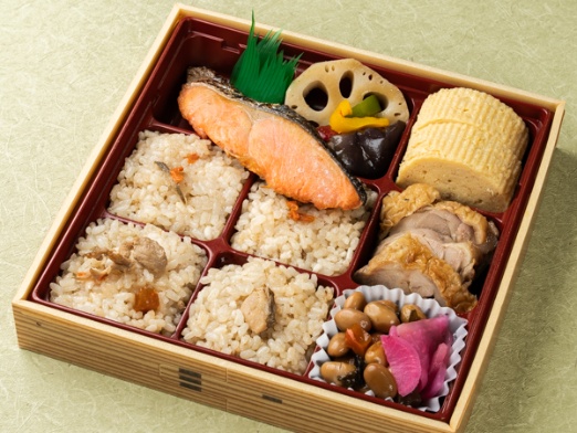 小江戸幕の内弁当(焼き鮭・鶏の炊き込み御飯)