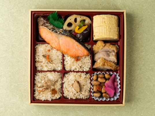 小江戸幕の内弁当(焼き鮭・鶏の炊き込み御飯)