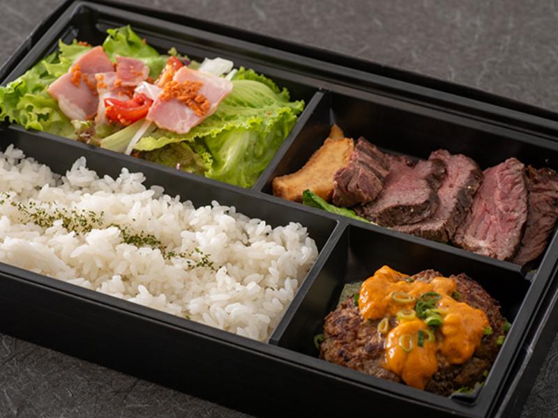 肉肉しいサガリとA5雲丹バーグのお弁当