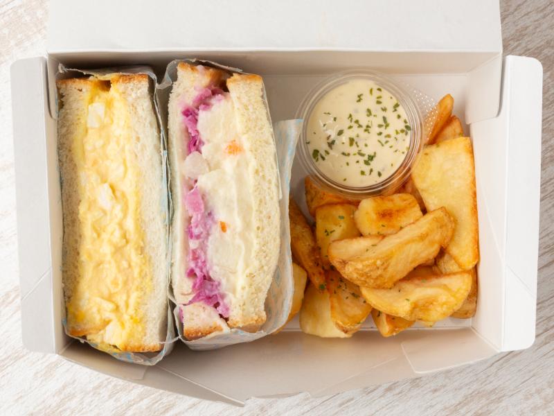 【2種のクラフトサンド】ふわとろ玉子とごろっとポテトサラダサンドボックス