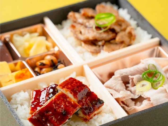 鰻・牛カルビ・豚しゃぶのトリプルメイン弁当