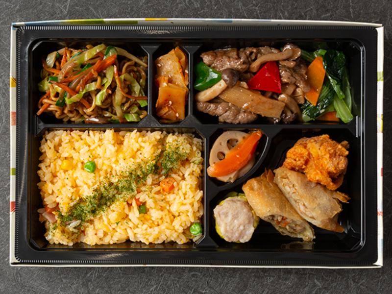 上海焼きそば＆牛肉黒胡椒炒め　中華点心セット