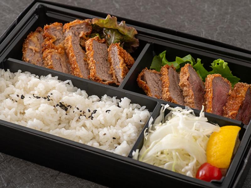 熟成牛のサーロインとランプカツ弁当