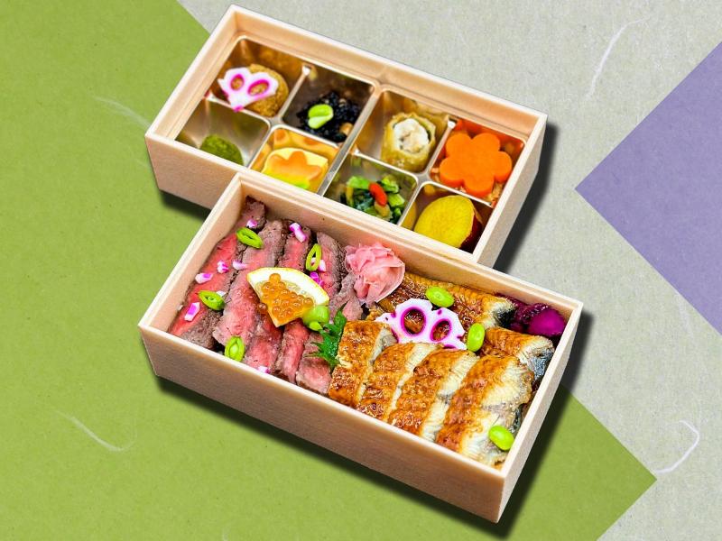 豪華絢爛サーロインステーキとうなぎ二段重