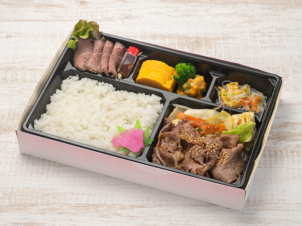 焼肉とローストビーフ弁当