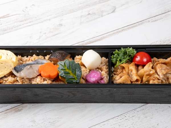 【炊き込みご飯と幽庵焼きの長折御膳】豚焼肉