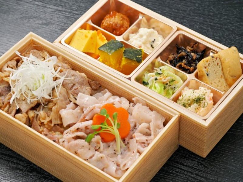 特選牛カルビ炙り焼きと梅豚しゃぶ重御膳