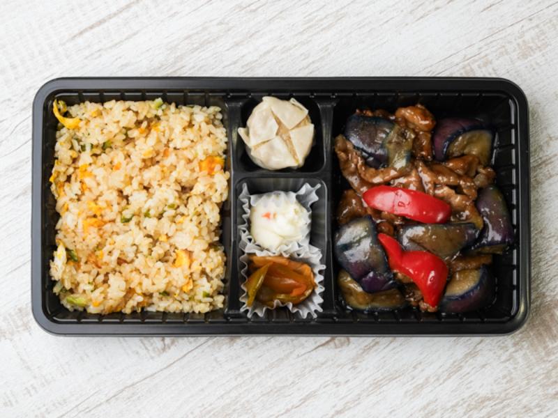 豚肉と茄子の黒酢炒め弁当