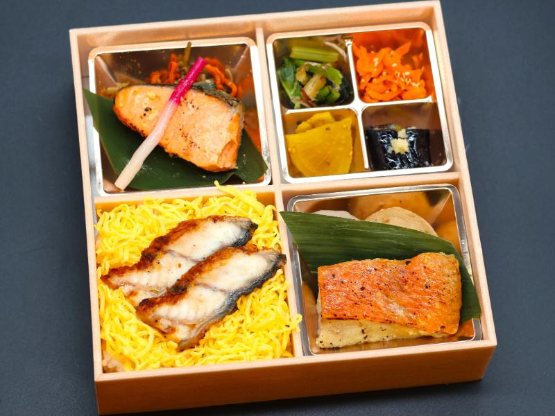 うなぎごはんと西京焼き2種御膳（金目鯛・トロ銀鮭）