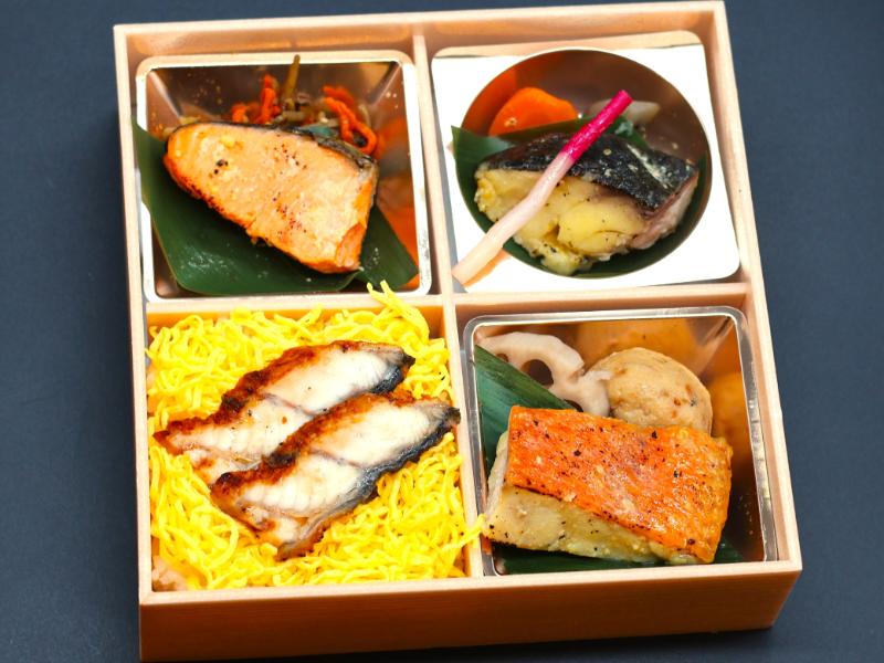 うなぎごはんと西京焼き3種御膳（金目鯛・銀だら・トロ銀鮭）