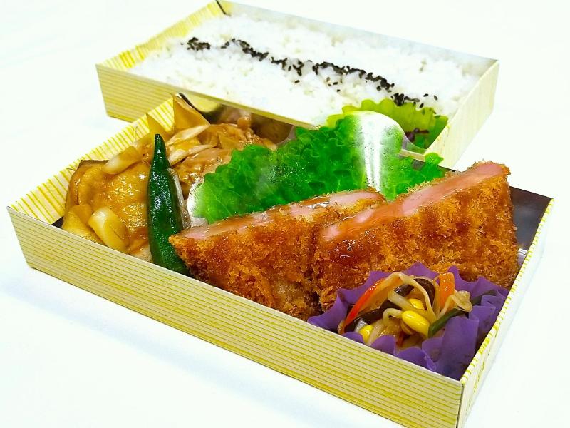 厚切りハムカツ×鶏モモ照り焼き弁当