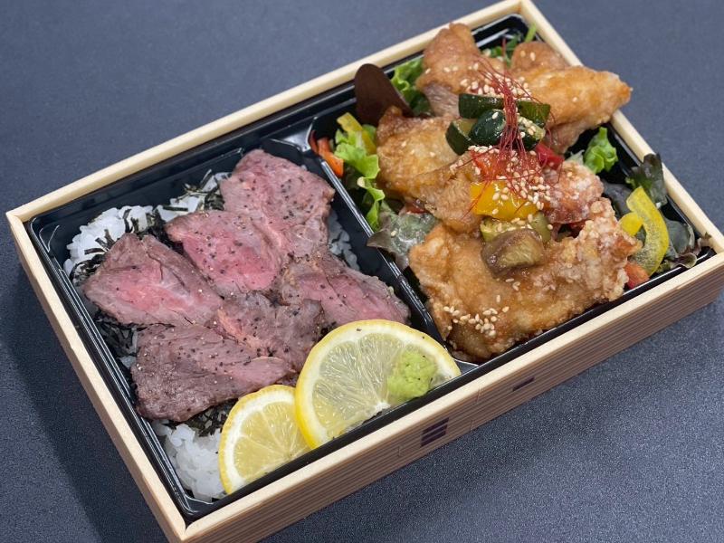 牛ハラミステーキ重＆油淋鶏サラダお弁当