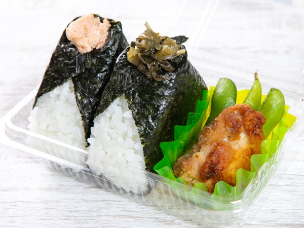 【お結び2種＋米粉の揚げない唐揚げセット】北海道産焼き塩鮭(無添加)&刻み高菜