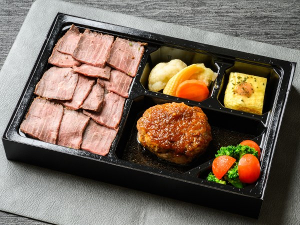 おろしポン酢ハンバーグとローストビーフライス