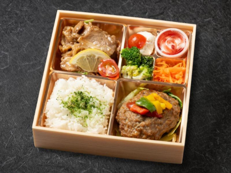 国産牛仕込み贅沢ハンバーグと豚カルビ焼肉弁当