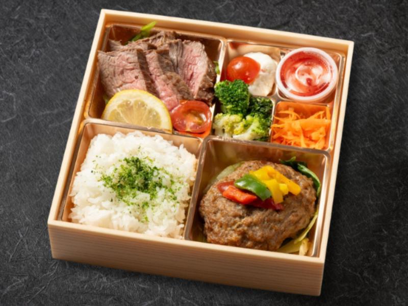 ハンバーグと牛ランプステーキ弁当