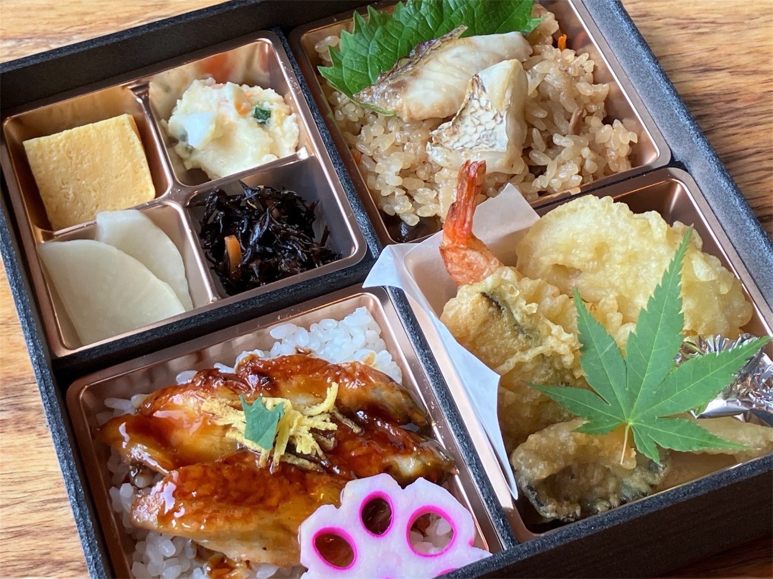 鯛飯の鰻天ぷら御膳