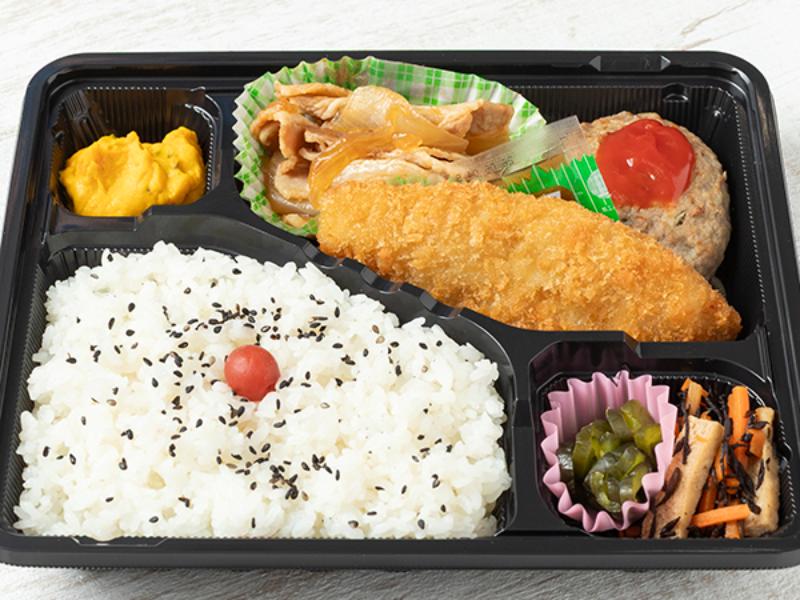 ⑤ハンバーグ焼肉弁当