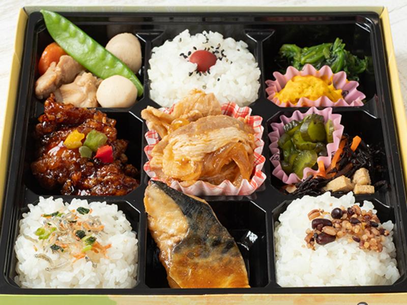 ⑨彩り９升生姜焼き弁当