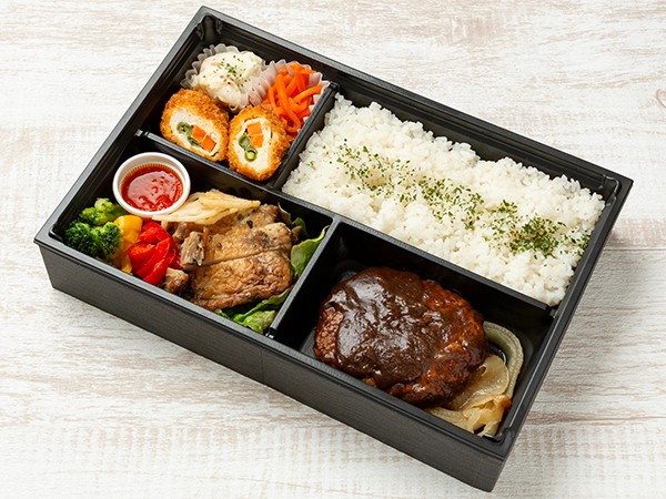 チキンソテーとハンバーグ弁当