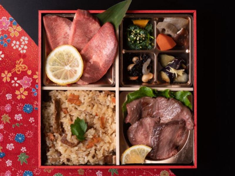 厚切り牛タンと国産牛ヒレステーキの炊き込み御膳