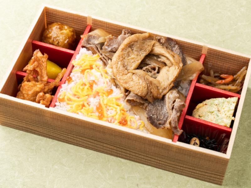 蟹ちらし・あふそやの特製牛丼弁当