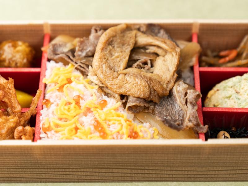 蟹ちらし・あふそやの特製牛丼弁当