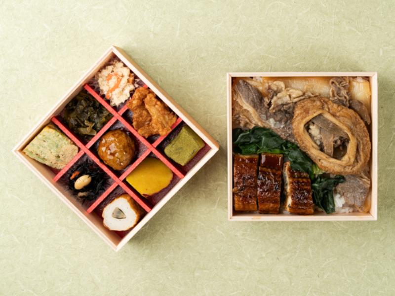鰻ちらし・あふそや特製牛丼と彩り9升の二段弁当