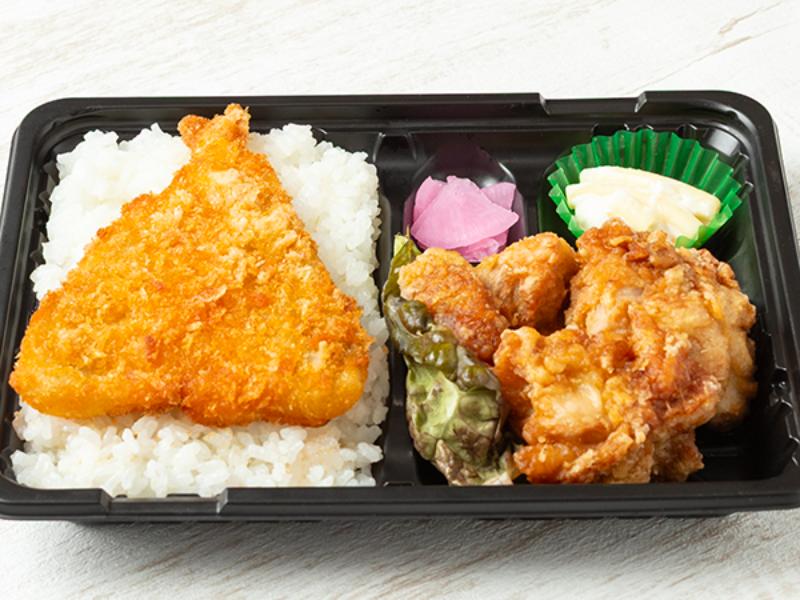 【盛り盛りアジフライ】唐揚げ弁当