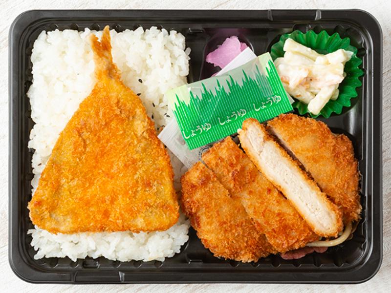 【盛り盛りアジフライ】トンカツ弁当