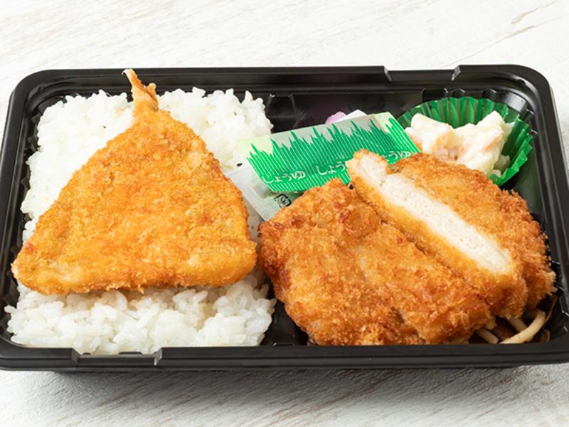 【盛り盛りアジフライ】トンカツ弁当