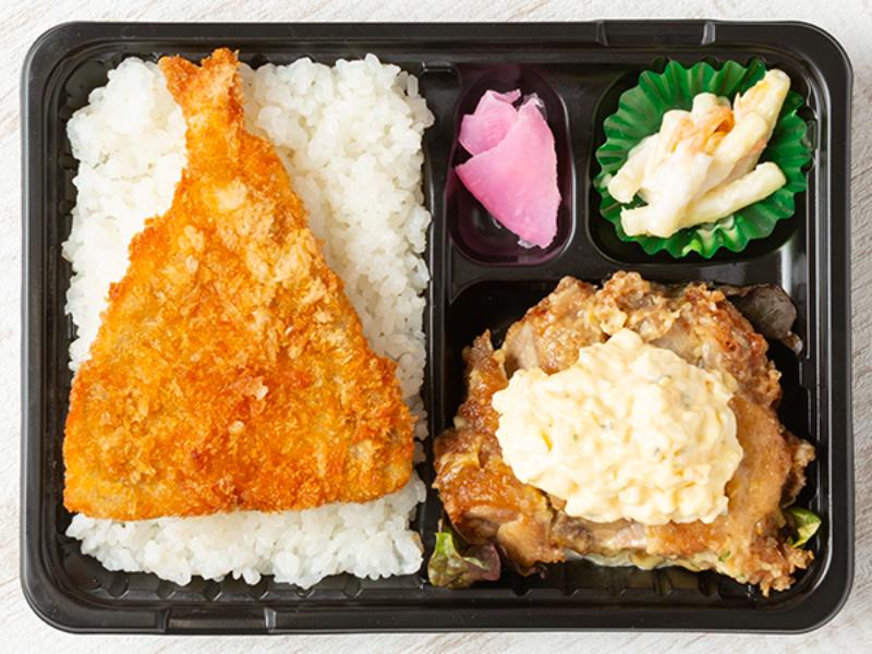 【盛り盛りアジフライ】チキン南蛮弁当