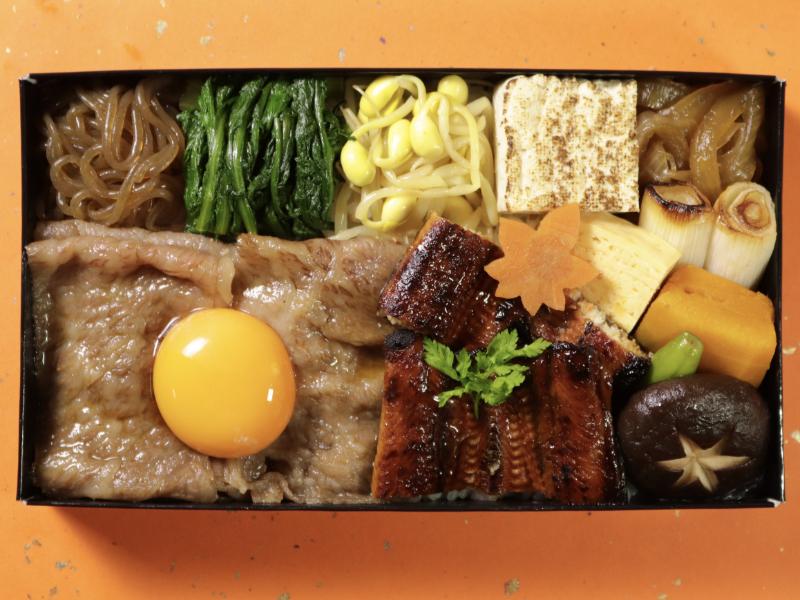 黒毛和牛すき焼きと鰻蒲焼重