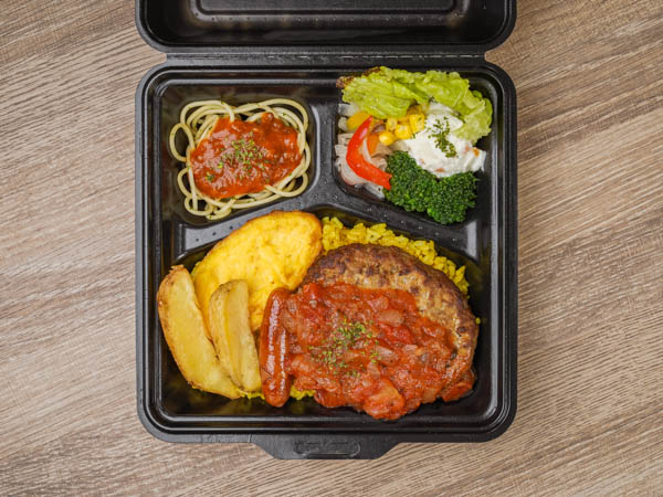 ハンバーグトマトソースプレート