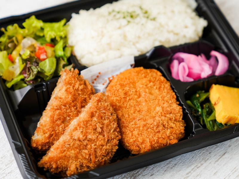 黒豚メンチカツと野菜コロッケ弁当