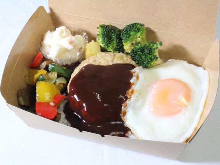 【ハワイアンカフェ】ヘルシー豆腐ハンバーグのロコモコ弁当