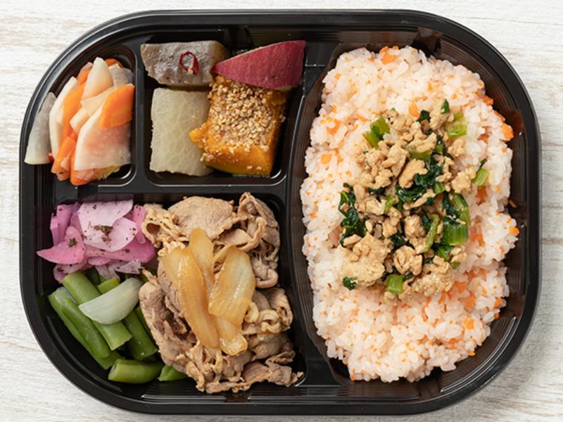 彩り弁当　豚肉の生姜焼き