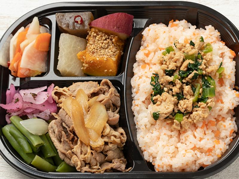 彩り弁当　豚肉の生姜焼き