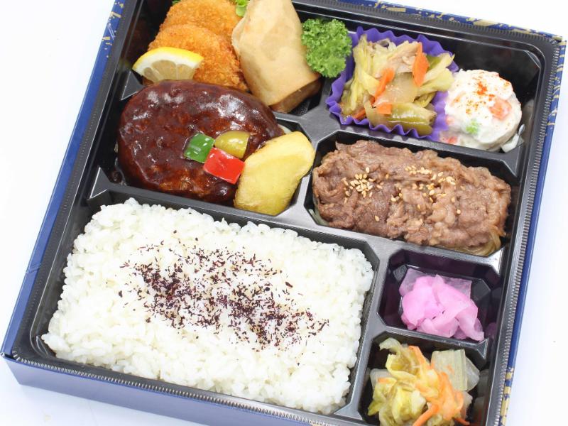 カルビ焼肉とハンバーグ弁当 （NO.122）和牛焼肉とハンバーグ弁当