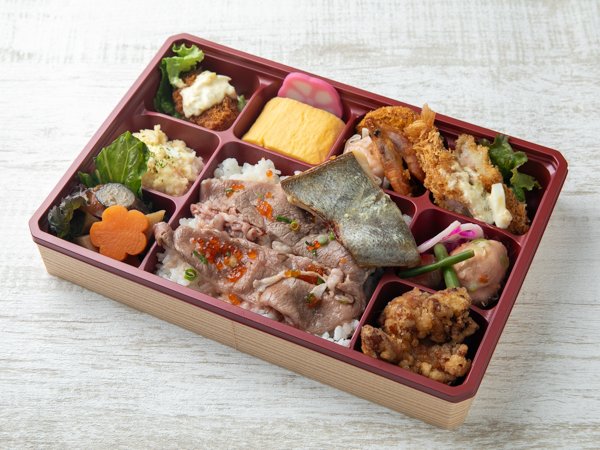 浦島太郎弁当～竜宮絵巻～銀鱈吟醸粕漬焼と和牛コーネあぶり飯の贅沢海鮮膳