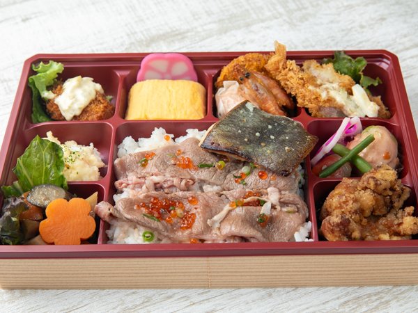 浦島太郎弁当～竜宮絵巻～銀鱈吟醸粕漬焼と和牛コーネあぶり飯の贅沢海鮮膳