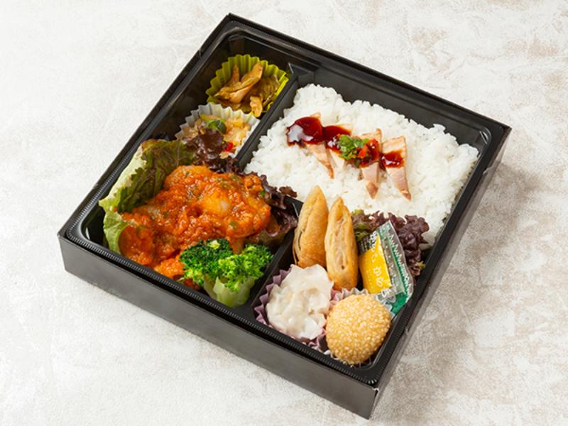 エビとイカのチリソース点心・肉御膳