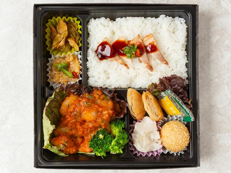 エビとイカのチリソース点心・肉御膳