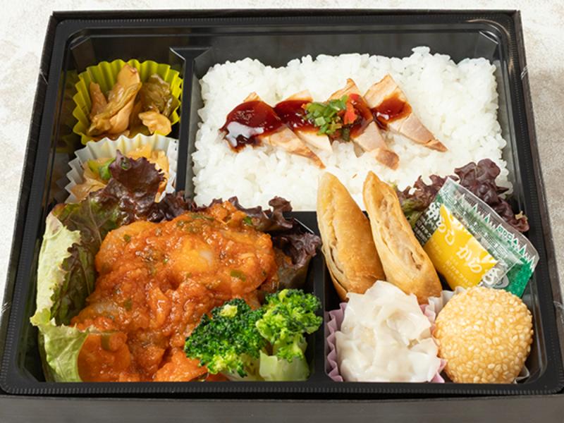 エビとイカのチリソース点心・肉御膳