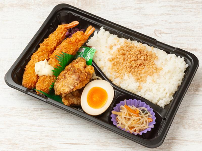 エビフライ×とりから弁当