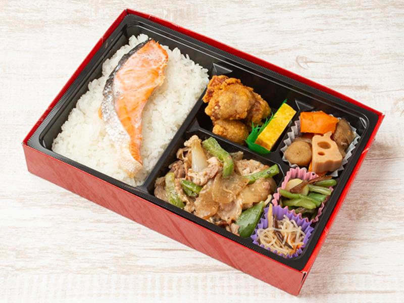 鮭とネギ塩焼肉の幕の内