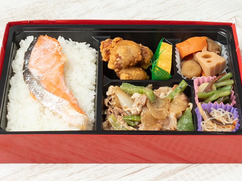 鮭とネギ塩焼肉の幕の内