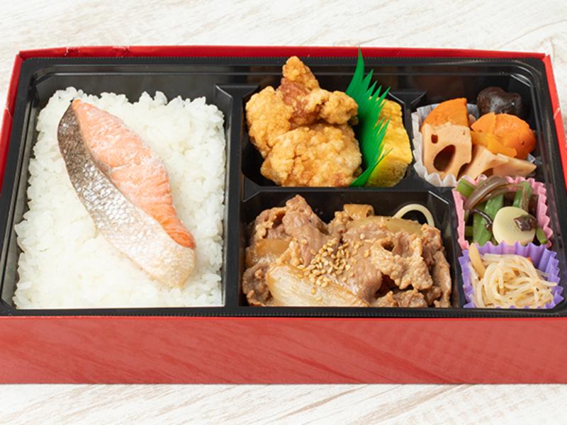 鮭と生姜焼きの幕の内