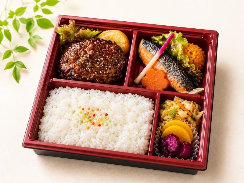 【至福の和洋折衷】銀鮭の粕焼きと溢れる肉汁の和牛ハンバーグ御膳