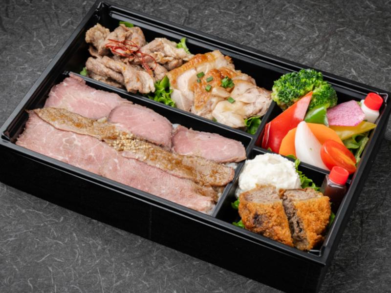 旬のお野菜と特選肉づくし弁当